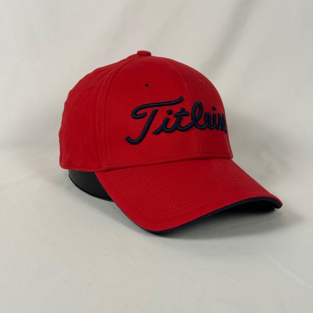 Titleist by New Era Golf Hat Mens L/XL Red Embroidered Logo Stretch Fit Cap